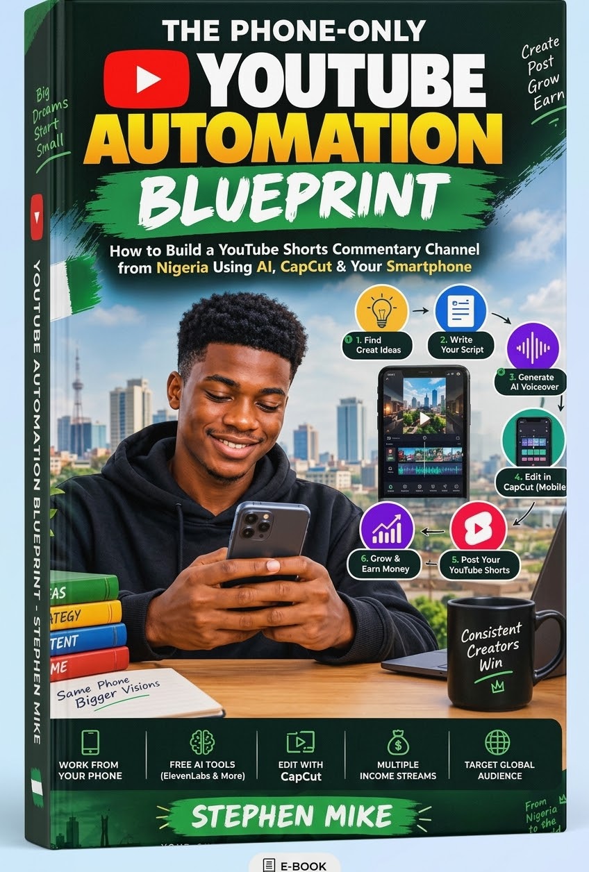 Cover of The Phone-Only YouTube Automation Blueprint by Stephen Mike